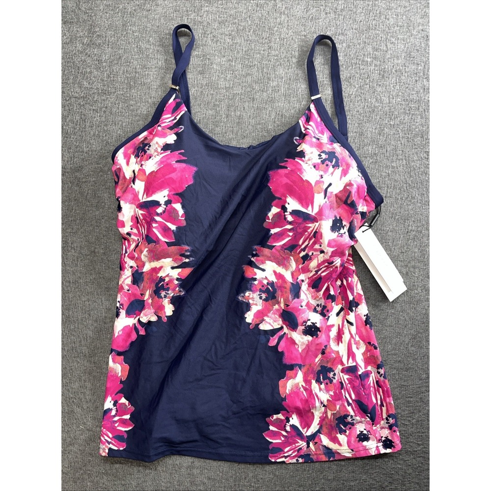 Calvin Klein swimwear women's tankini top navy floral size XXL